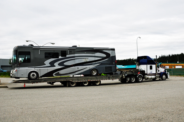 the RV of the two RV Gypsies being towed again
